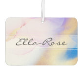 パープル抽象芸術インクラグジュアリー金ゴールド名前をカスタムする カーエアーフレッシュナー (裏面)