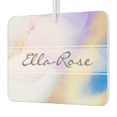 パープル抽象芸術インクラグジュアリー金ゴールド名前をカスタムする カーエアーフレッシュナー (左)