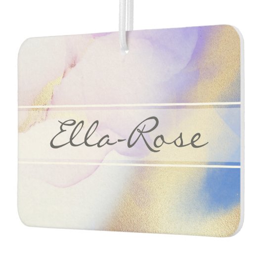 パープル抽象芸術インクラグジュアリー金ゴールド名前をカスタムする カーエアーフレッシュナー (左)