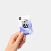 パープル抽象芸術ウェーブのビジネスフォトID バッジ (手持ち)