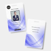 パープル抽象芸術ウェーブのビジネスフォトID バッジ (正面＆裏面)