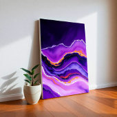 パープル抽象芸術ウェーブウォールアートモダン- Art キャンバスプリント