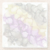 パープル抽象芸術ガラスコースター ガラスコースター (裏面)
