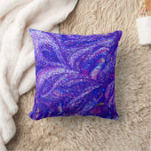 パープル抽象芸術グリッター クッション (ブランケット)