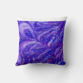 パープル抽象芸術グリッター クッション (裏面)