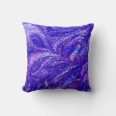 パープル抽象芸術グリッター クッション (正面)
