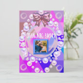 パープル抽象芸術ジオメトリックモダンパールボホシック サンキューカード (スタンド正面)