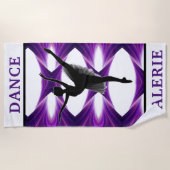 パープル抽象芸術ダンスビーチタオル ビーチタオル (正面)