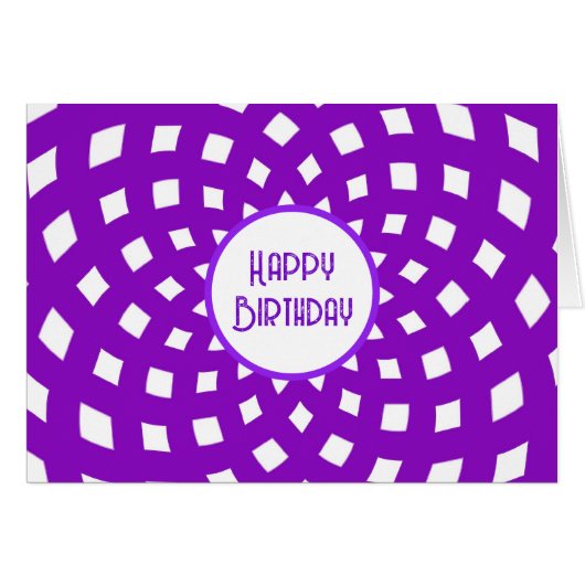 パープル抽象芸術ハッピーカード (正面横)
