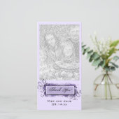 パープル抽象芸術フローラありがとう サンキューカード (スタンド正面)