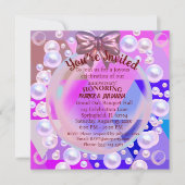 パープル抽象芸術ホットクリスタル記念日招待状 招待状 (正面)