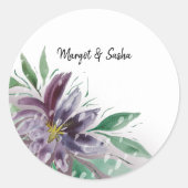 パープル抽象芸術ボホロータスウォーター色 ラウンドシール (正面)