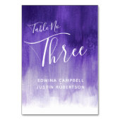 パープル抽象芸術モダンウォッシュアートテーブル番号3 テーブルナンバー (裏面)