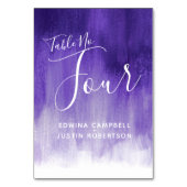 パープル抽象芸術モダンウォッシュアートテーブル番号4 テーブルナンバー (裏面)