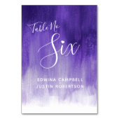 パープル抽象芸術モダンウォッシュアートテーブル番号6 テーブルナンバー (正面)