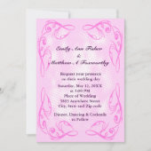 パープル抽象芸術旋回縁ど結婚式招待状 招待状 (正面)