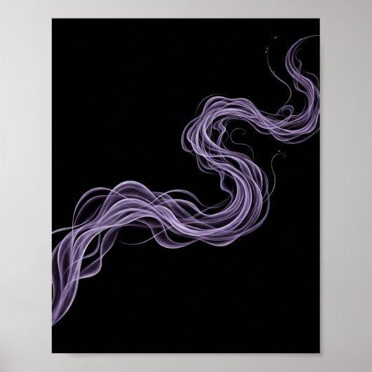 パープル抽象芸術煙 – Ethereal Wall Art ポスター (正面)
