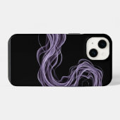パープル抽象芸術煙 – Ethereal Wall Art iPhoneケース (裏面横)
