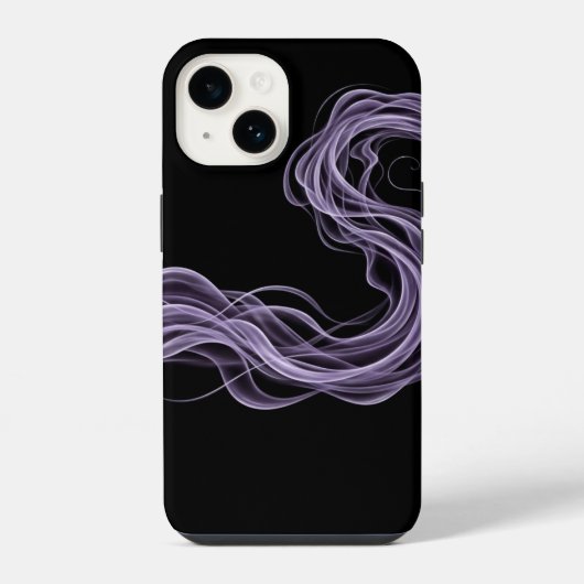 パープル抽象芸術煙 – Ethereal Wall Art iPhoneケース (裏面)