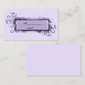 パープル抽象芸術結婚フローラ座席表 プレイスカード (正面/裏面)