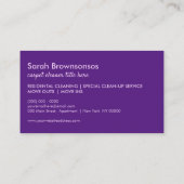 パープル掃除機クリーニングハウスキーパー 名刺 (裏面)