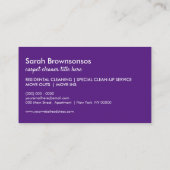 パープル掃除機ホームクリーニングハウスキーパー 名刺 (裏面)