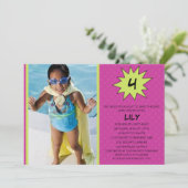 パープル救·ザ·デイ·スーパーヒーロー·フォトバースデー·パーティー 招待状 (スタンド正面)