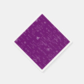 パープル数学の方程式グラフィック卒業 スタンダードカクテルナプキン (角)