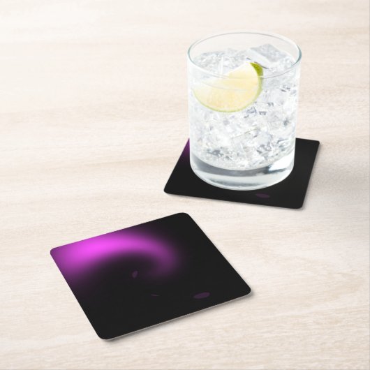 パープル日が差すことトゥイルライト スクエアペーパーコースター (インサイチュ)