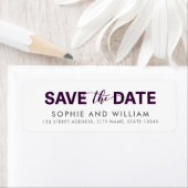 パープル日付の結婚差出人住所を保存 ラベル (インサイチュ)