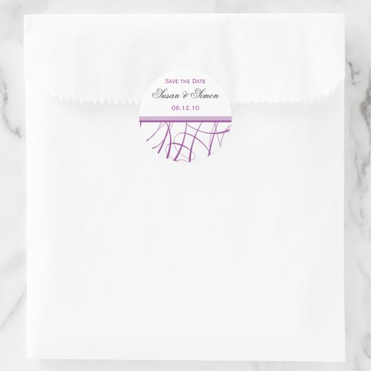 パープル日付ステッカーを保存 ラウンドシール (バッグ)