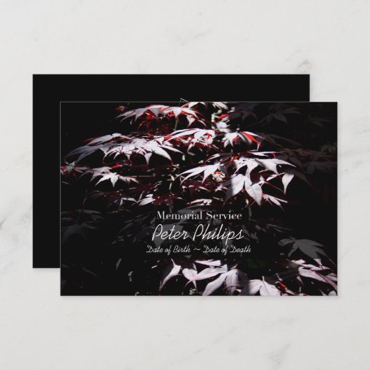 パープル日本のメープルメモリアルサービス招待状 招待状 (正面/裏面)