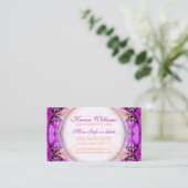 パープル明るい赤紫色ヒーリングニューエイジ名刺 名刺 (スタンド正面)