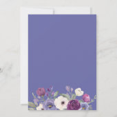 パープル明るい赤紫色フローラベビーシャワー 招待状 (裏面)