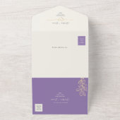 パープル春の結婚式 オールインワン招待状 (外側)