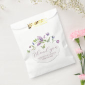 パープル春の花チューリップ結婚式の引き出物バッグ フェイバーバッグ (封をした状態)