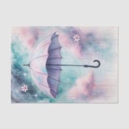 パープル春アンブレラエイプリルシャワーズデクページ 薄葉紙