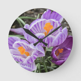 パープル春クロキュース。 ラウンド壁時計