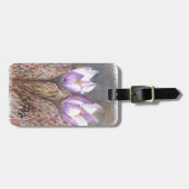 パープル春パーソナライズされたクロセス荷札 ラゲッジタグ (正面横)