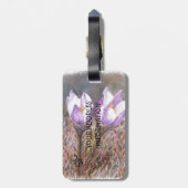 パープル春パーソナライズされたクロセス荷札 ラゲッジタグ (裏面縦)