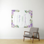 パープル春フローラガールベビーシャワー タペストリー (インサイチュ(横))