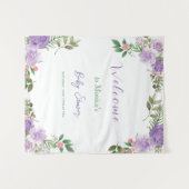 パープル春フローラガールベビーシャワー タペストリー (正面(横))