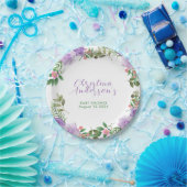 パープル春フローラガールベビーシャワー ペーパープレート (パーティー)