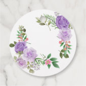 パープル春フローラベビーシャワーありがとう フェイバータグ (裏面)