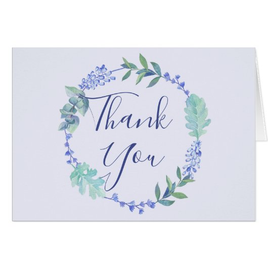 パープル春フローラリースサンキューカード (正面横)