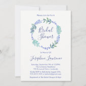 パープル春フローラリースブライダルシャワー招待状 招待状 (正面)