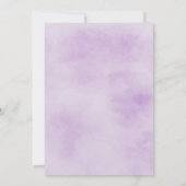 パープル春フローラ傘ベビーシャワー 招待状 (裏面)