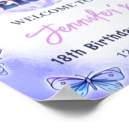 パープル時代の誕生日パーティー歓迎ポスター ポスター (角)