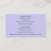 パープル松葉装備医療シニア気に 名刺 (裏面)