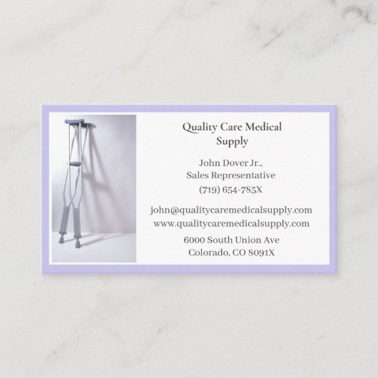 パープル松葉装備医療シニア気に 名刺 (正面)